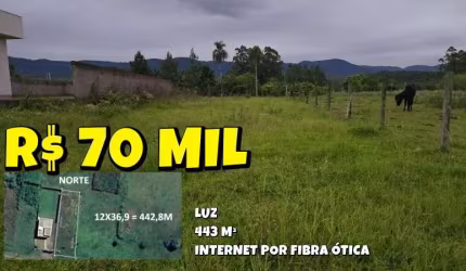 [765] TERRENO RURAL EM NOVA HARTZ 443 M², LUZ E INTERNET POR FIBRA ÓTICA