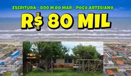 [773] CASA ESCRITURADA NA PRAIA DE MAGISTÉRIO, EM PINHAL - RS
