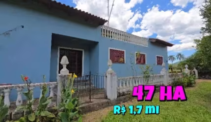 [645] SÍTIO EM TRÊS FORQUILHAS 47HA, ESCRITURA, CASA 7 QUARTOS, BANANAL, PASTO E AÇUDE