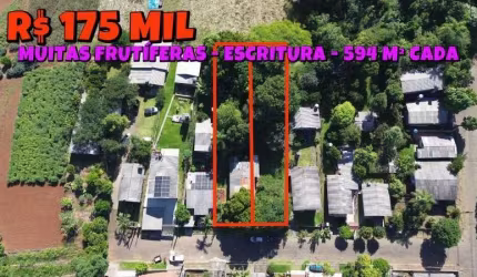 [822] TERRENO EM PAROBÉ 599M² COM POMAR, POÇO ARTESIANO, LUZ E FIBRA ÓTICA