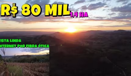 [828] CHÁCARA NO MONJOLO COM 1,4 HA, ROÇA, LINDA VISTA, LUZ, INTERNET POR FIBRA ÓTICA