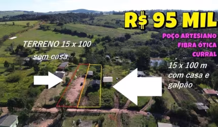 [843] TERRENO RURAL EM GRAVATAÍ COM CASA, GALPÃO, CURRAL, POÇO ARTESIANO