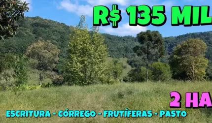 [848] CHÁCARA ESCRITURADA EM TAQUARA, AÇOITA CAVALO, 2 HA CÓRREGO, PÍNUS, FRUTÍFERAS