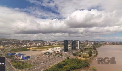 Sala comecial com vista para o Guaíba