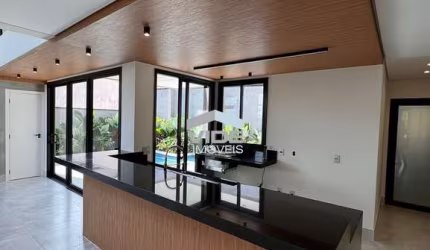 Casa moderna à venda em condomínio exclusivo de Campinas-SP, 3 quartos, 3 suítes, 2 salas, 4 banheiros, 4 vagas de garagem, 215m².