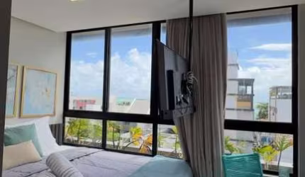 Flat com vista mar e todo mobiliado na praia do Jardim Oceania