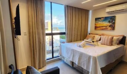 Flat todo mobiliado com 24m² e vista para o mar na praia do Jardim Oceania