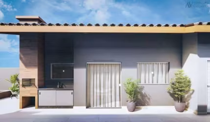 Casa em construção com 2 quartos e piscina em Itanhaém.