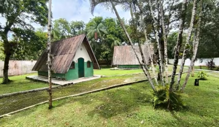 Chácara com 8 quartos, piscina, árvores frutíferas e área gourmet com churrasqueira em Itanhaém.