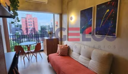 Apartamento Mobiliado para locação na Vila Madalena, São Paulo-SP: 1 quarto, 1 sala, 1 banheiro, 1 vaga de garagem!