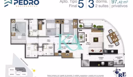 Apartamento à venda, 76 m² por R$ 490.000,00 - Tupi - Praia Grande/SP