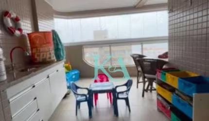 Apartamento com 3 dormitórios 3 suites varanda envidraçada  4 banheiros 3 vagas de garagem  à venda, 126 m² - Aviação - Praia Grande/SP