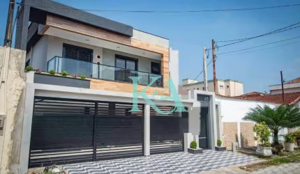 Sobrado condomínio com 2 dormitórios lavabo à venda, 57 m² por R$ 350.000 - Maracanã - Praia Grande/SP