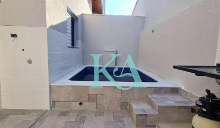 Casa condomínio Térrea com 2 dormitórios Sótão  espaço gourmet com piscina à venda, 57 m² por R$ 280.000 - Cibratel II - Itanhaém/SP