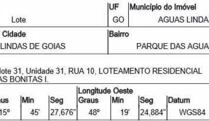 Oportunidade Única em AGUAS LINDAS DE GOIAS - GO | Tipo: Terreno | Negociação: Venda Direta Online  | Situação: Imóvel