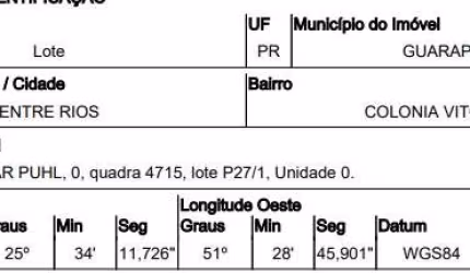 Oportunidade Única em GUARAPUAVA - PR | Tipo: Terreno | Negociação: Venda Direta Online  | Situação: Imóvel