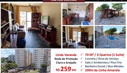 Apto 3 quartos, suíte e vaga Eng. de Dentro Ana Leonidia 70M² 2
