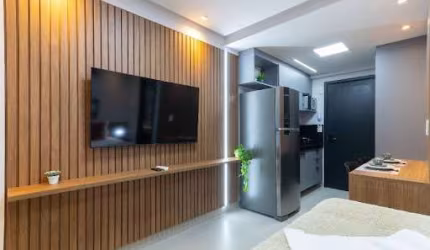 Flat de 21m2 com Varanda, Mobiliado, à Beira Mar do Jardim Oceania