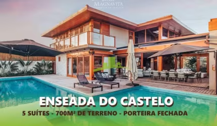 Mansão de Luxo à Venda, Enseada do Castelo, Praia do Forte 618m², 5 Suítes, Piscina, Área Gourmet, Porteira Fechada R$ 9.150.000,00