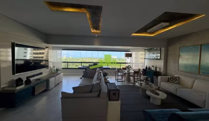 Apartamento à venda no Greenville Lumno, Patamares: 225m², Vista Mar, 4 suítes, varanda gourmet, lavabo, 3 vagas, infraestrutura completa OPORTUNIDADE