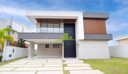 Casa a Venda Alphaville Litoral Norte 1 | 338,23m² | 5 suítes | Pé direito duplo | Piscina | Espaço Gourmet | 4 vagas | Camaçari