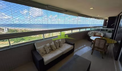 Apartamento à Venda, Colina A - Patamares, Porteira Fehada, 207m², 4 Suítes, Vista Mar Definitiva, Nascente, Andar Alto, 3 Vagas, Lazer Completo!