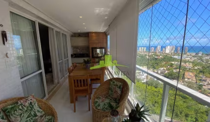 Apartamento à Venda no Greenville Platno, Patamares, Salvador, 110m², 3 Quartos, Suíte, Home Office, Vista Mar, Varanda Gourmet, R$ 1.250.000,00