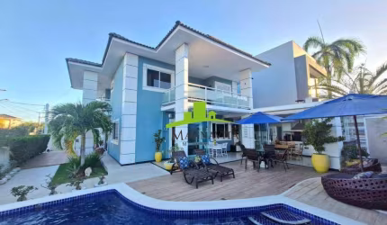 RESERVA ECOVILLE, Casa 4 Suítes à Venda, 281m² Construída, Piscina, Espaço Gourmet, Energia Solar, Automatizada, Nascente. Lauro de Freitas