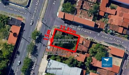 Terreno de Esquina na Avenida Bernardo Manuel com 343m2 - Para Sua Empresa. Próximo da Av. Silas Munguba, UECE e Aeroporto