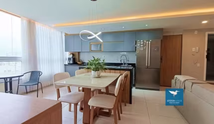 Apartamento Com Móveis Projetados, Elevador e Lazer Completo no Centro do Eusébio, Ambientes Integrados, 03 Quartos, Sendo 02 Suítes, 73,50m2, 02 Vagas