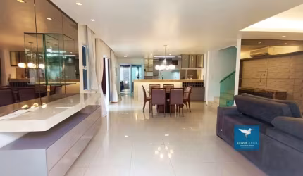 Casa Duplex com Móveis Projetados, Varanda Gourmet em Condomínio no Eusébio, 200m2, 03 Suítes, Closet e Varandão, Lavabo, Dependência de Empregada, 04 Vagas