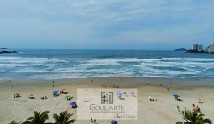 Apartamento alto padrão com 2 suítes + suíte de serviço, sacada vista total do mar na praia da Pitangueiras-Guarujá/SP.