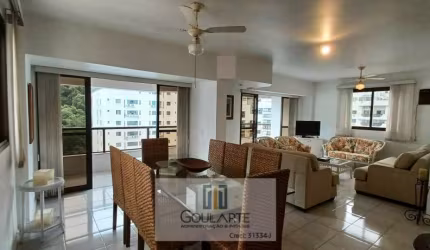 Apartamento alto padrão com 3 suítes + dormitório de serviço e sacada ampla na praia da Pitangueiras-Guarujá/SP.
