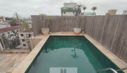 COBERTURA PENTHOUSE, vista parcial do mar, área gourmet e  piscina,3 dormitórios ,lado praia na ENSEADA - Guarujá/SP.