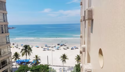 Apartamento alto padrão frente mar, 3 suítes climatizadas, vista total mar na PITANGUEIRAS-GUARUJÁ/SP.