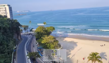 Apartamento alto padrão com 3 dormitórios sendo 2 suítes, sacada vista total do mar na praia da Astúrias-Guarujá/SP
