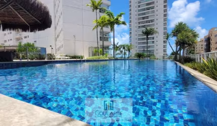 Apartamento com sacada gourmet e vista do mar, 3 dormitórios sendo 1 suíte, lazer completo no condomínio, lado praia Enseada-Guarujá/SP.