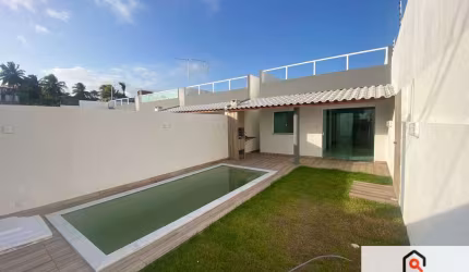 Casa Jauá 2/4 com Piscina,  Varanda, Grama - Próximo ao Mar
