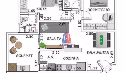 Apartamento com 3 dormitórios à venda, 76 m² por R$ 680.000,00 - Santo Antônio - Americana/SP