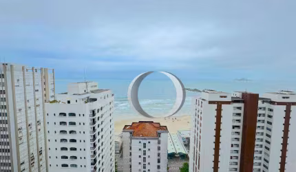 Apartamento na Pitangueiras com vista para o mar, 2 vagas, lazer e serviço de praia