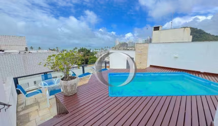 Cobertura com vista mar, piscina e espaço gourmet, 3 vagas
