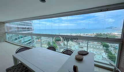 Praia da Enseada no Guarujá, Andar Alto com Vista Total do Mar, lazer de clube, 2 vagas na garagem