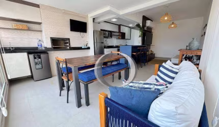 Apartamento com vista para o mar, varanda gourmet, 2 quartos (sendo 1 suíte), 2 vagas à venda, 71 m² por R$ 660.000 - Enseada - Guarujá/SP