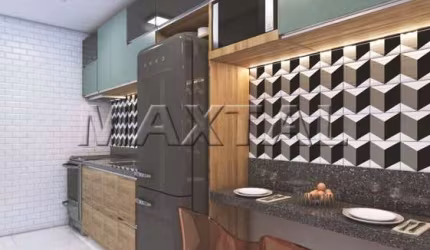Studio à venda, de 42m², com 2 dormitórios e varanda. Na Vila Nivi, próximo ao metrô.