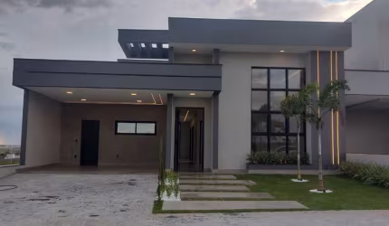Casa de alto padrão em condomínio no Jardim Residencial Dona Maria Candida - Indaiatuba-SP: 3 suítes, 2 salas, 4 banheiros, 4 vagas, 200m².