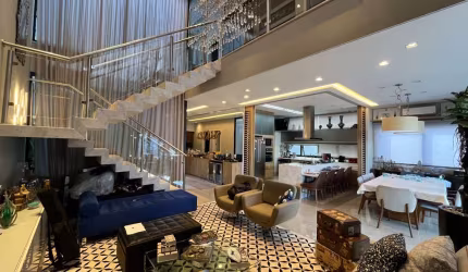 Casa de luxo em condomínio: 4 quartos, 4 suítes, 3 salas, 5 banheiros, 4 vagas, 333,92 m² em Indaiatuba-SP, Res. Duas Marias.