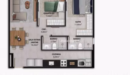 Apartamento com 2 dormitórios à venda, 63 m² por R$ 754.391,27 - Centro - Guarapari/ES