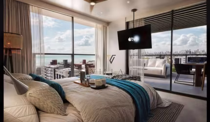 Amplo Apartamento com 1 dormitório, Sala e Varandona à venda, 46 m² por R$ 795.688 - Jardim Oceania - João Pessoa/PB