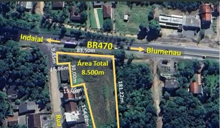 Área com 8500,00 m² em Indaial/SC