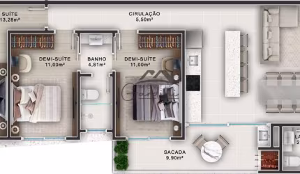 Apartamento com 2 quartos à venda na Rua Santo Amaro, 267, Itacolomi, Balneário Piçarras por R$ 931.960